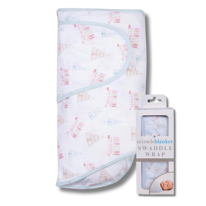 Miracle Blanket Swaddle Wrap - Help Your Newborn Sleep Longer - Soft & Secure Sleep Sack for Infants - Easy-to-Use Swaddling Blanket for a Calm Baby (Adventure Awaits) - Image 1